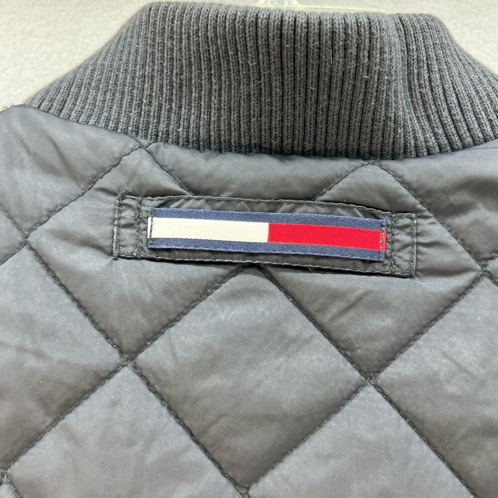 VTG Tommy Hilfiger Quilted Vest Women"s Size XL Black With Yellow Plaid Lining - Picture 8 of 13